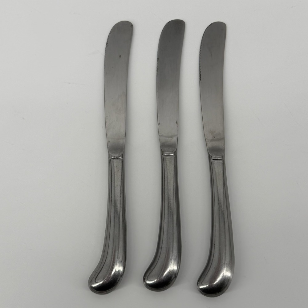 Rogers‎ & Co Stainless Korea Steak Knives Set of 3 Pistol Grip Serrated Silver - Picture 3 of 5
